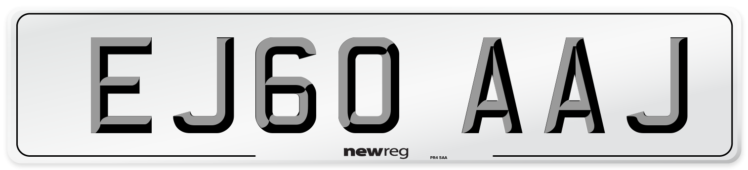 EJ60 AAJ Number Plate from New Reg